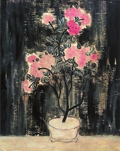 常玉《盆菊》100.5×81cm布面油画1940年代作佳士得供图