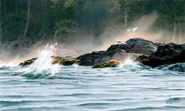 【水彩画】加拿大CarolEvans《那片海》