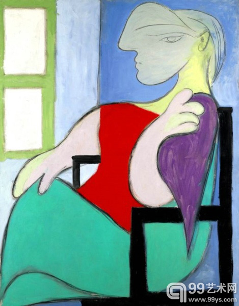 毕加索描绘其情人玛丽-泰蕾兹·沃尔特的画作“Femmeassisepresd’unefenetre”