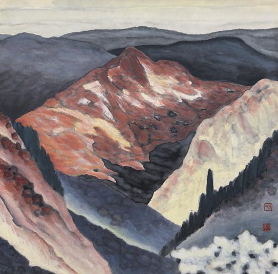 杨佴旻《太行山》47×47cm 2003年作 纸本设色