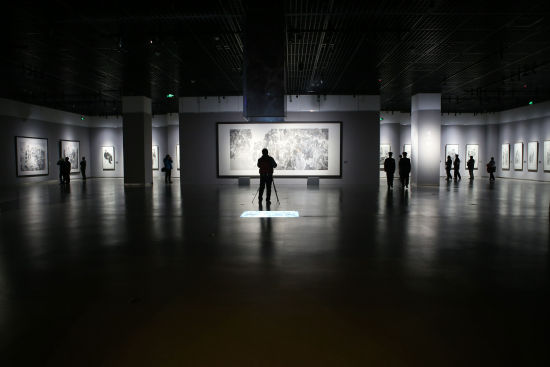 “生命•墨语—张江舟水墨艺术展”展厅现场