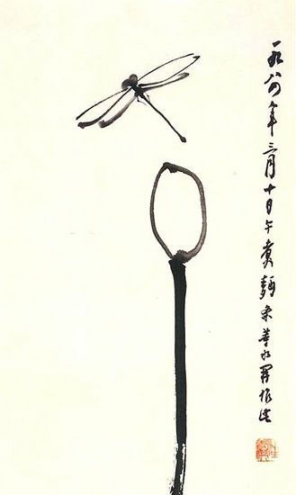 汪曾祺画作，题画中的“煮面条等水开作此”极有趣味。