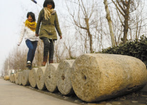 学校大约有2000多个碌碡。