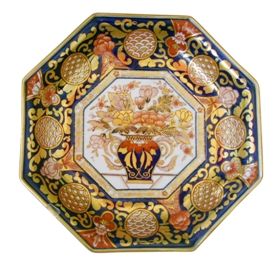 1800—1810年意大利多西亚仿日本伊万里金彩软质瓷盘