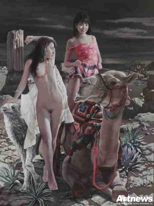 荆涛《骆驼女》90cmx120cm,2014年