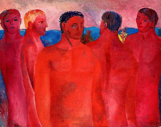 《红色的人》布面油画，58x74cm，1931