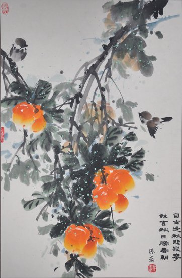 孙奕花鸟画新作展在山东工艺美术学院举办