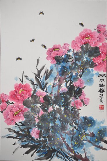 孙奕花鸟画新作展在山东工艺美术学院举办