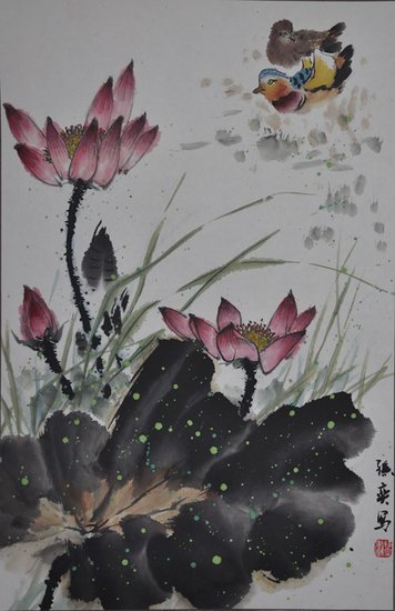 孙奕花鸟画新作展在山东工艺美术学院举办