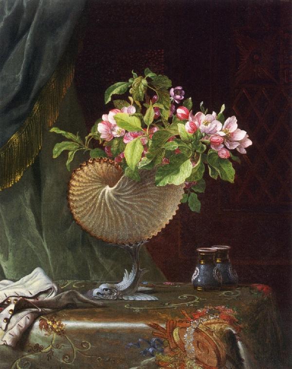 【油画】美国MartinJohnsonHeade《花香鸟语》