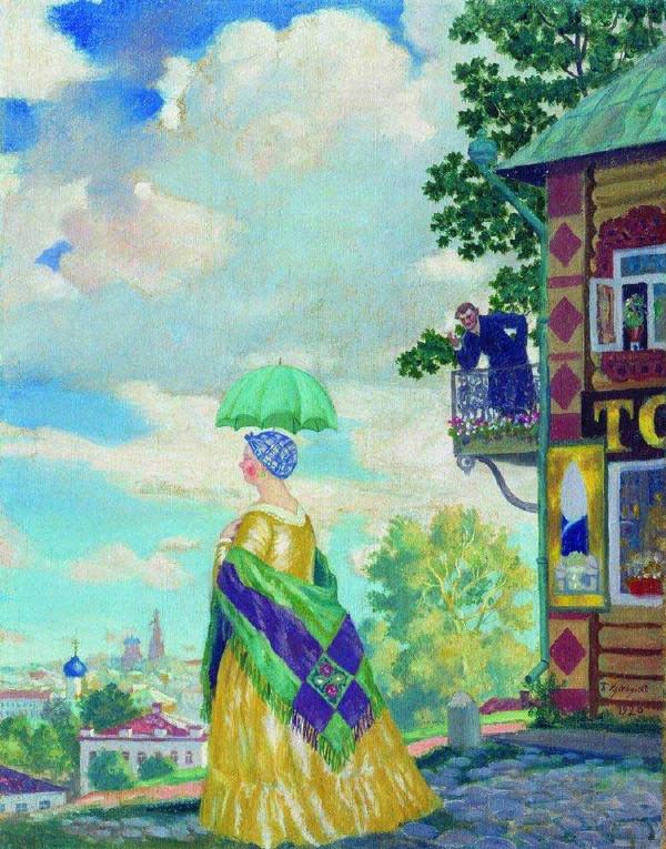 БорисКустодиев俄罗斯后印象派油画。表情好萌的两位牧师，风趣明快的后印象派。