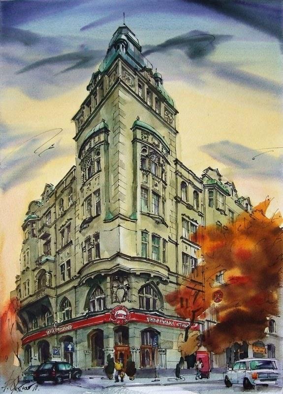乌克兰画家夫斯基·鲍威尔·保利科斯的风景画