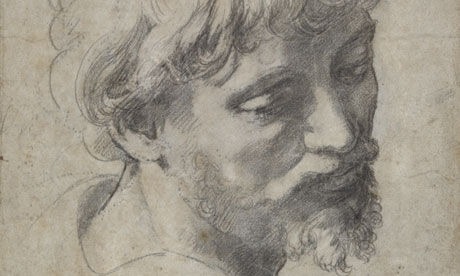 拉斐尔素描作品《年轻使徒头部》