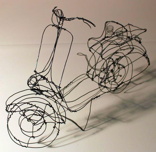 德国艺术家马丁·森的线雕塑