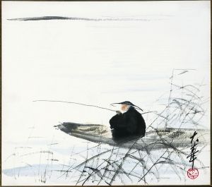 度这是中国文人画的传统题材，大多取材于柳宗元的《江雪》诗意。此画强烈地渲染雪景，对篷舱蓑笠和渔具过细的刻画以及表现渔翁专心钓鱼的神态，看是钓鱼，又不似钓鱼，清静自如度自我。