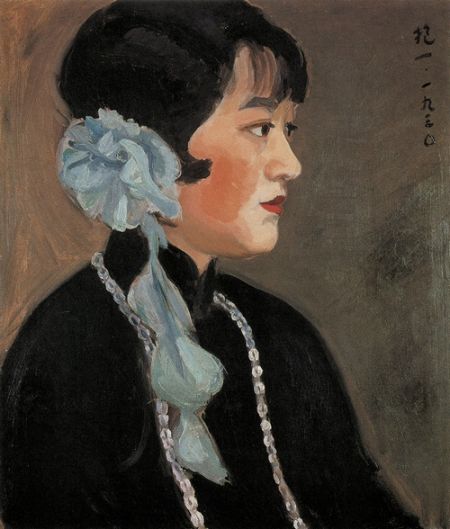 《关紫兰像》布上油画72.5×60.5cm1930