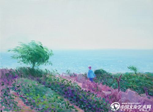 《去海边》郑迎春  布面油画  38x55cm  2015.jpg