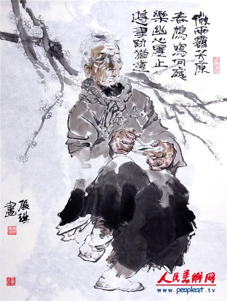 老画家 宣纸 中国画 68X78cm.JPG