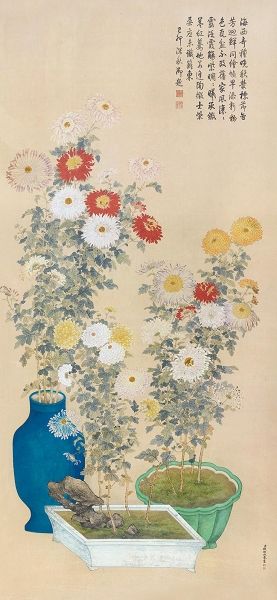 　　钱维城书画作品《菊花图》