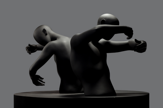 nEO_IMG_邹亮 无题 Untitled 75x85x85cm； 82x70x80cm 铜烤漆 Lacquired copper  2014  8版    .jpg