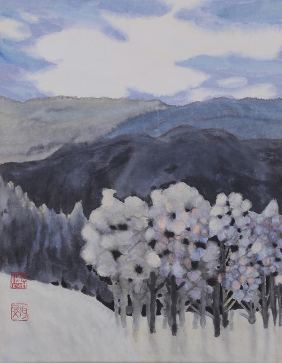 杨佴旻《山》 43 x 35cm 2001年作 纸本设色