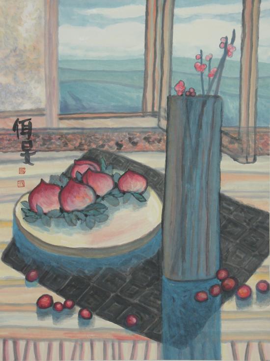 杨佴旻《粉红色的记忆》 2012年作 71cm×54.8cm 纸本设色