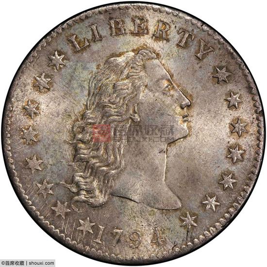 PCGS-MS66+的1794年圣奥斯瓦尔德银币