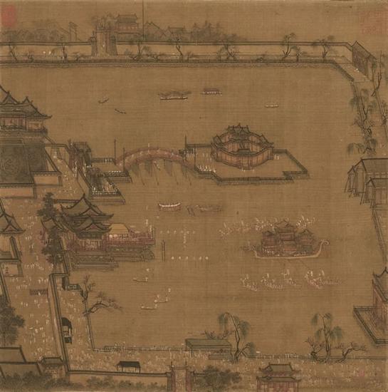 《金明池争标图 》 张择端（署名） 现藏于天津博物馆