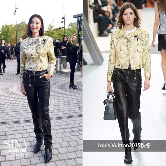 宋佳穿Louis Vuitton2015秋冬系列帅气亮相