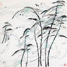 吳冠中　松曲