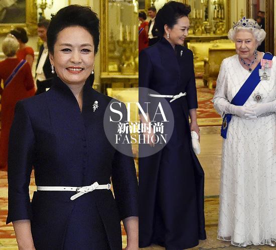 彭丽媛与英国女王。英国女王伊丽莎白二世在白金汉宫为中国国家主席习近平举行盛大国宴