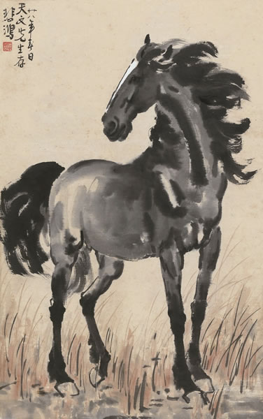徐悲鸿 百战雄姿 立轴 设色纸本 1939年作 77 × 48 cm RMB: 2,750,000-3,800,000 