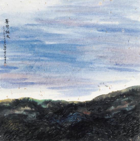 邵晓峰《苍穹极光》，69.5cm×69.5cm，2015年