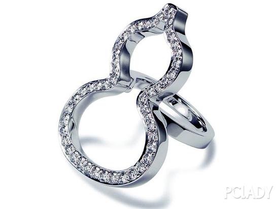 Qeelin Wulu系列18K白金镶钻石戒指