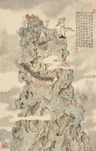 赵修，灵山系列48×76纸本水墨2015