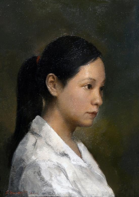 3 解文金 《婷婷》 布面油画