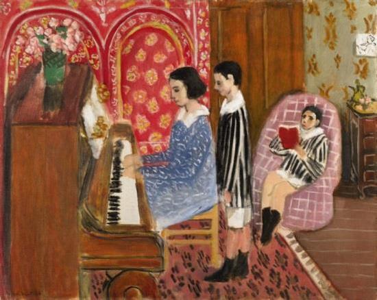 亨利·马蒂斯（ Henri Matisse）《钢琴课》