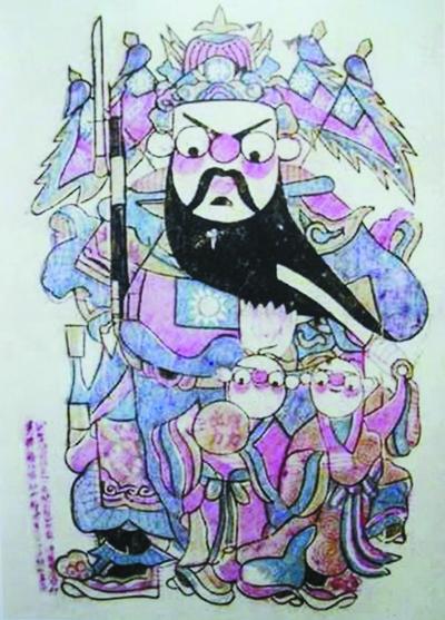漫画家黄尧创作的年画风格漫画《抗战门神图》