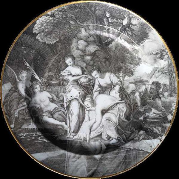 阿喀琉斯浸礼图餐盘约1737－1740 年，直径42 厘米，中国景德镇