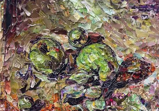 废纸旧书破杂志拼凑出的世界名画