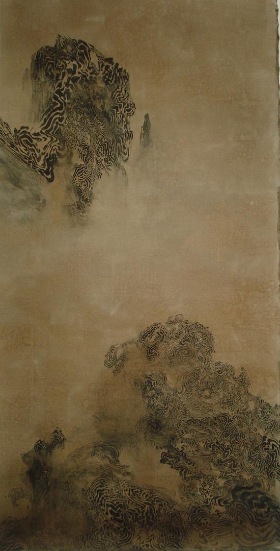 李曦 Bardo-Mind Landscape 综合媒材 320x170cm 2009