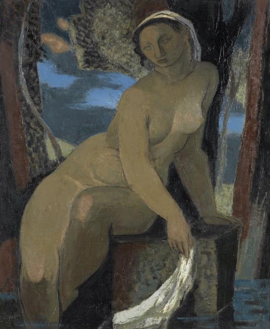 　　《泉边的裸女》 让·苏弗尔皮 （1891-1981）布面油画，尺寸65 x 55cm，含框尺寸103 x 90cm左下角签名、标注时间创作于1947年2013-2014年上海中华艺术宫《上海与巴黎之间——中国现当代艺术展》参展作品此作品有法国巴黎J.C.德肖顿画廊（Galerie J.C. de Chaudun）出具的证书