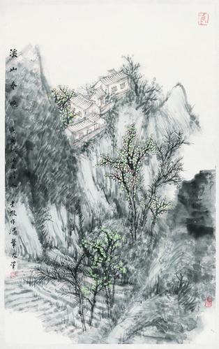 nEO_IMG_9、溪山春晓、国画、韩敬伟、96cm×60cm  2010年.jpg