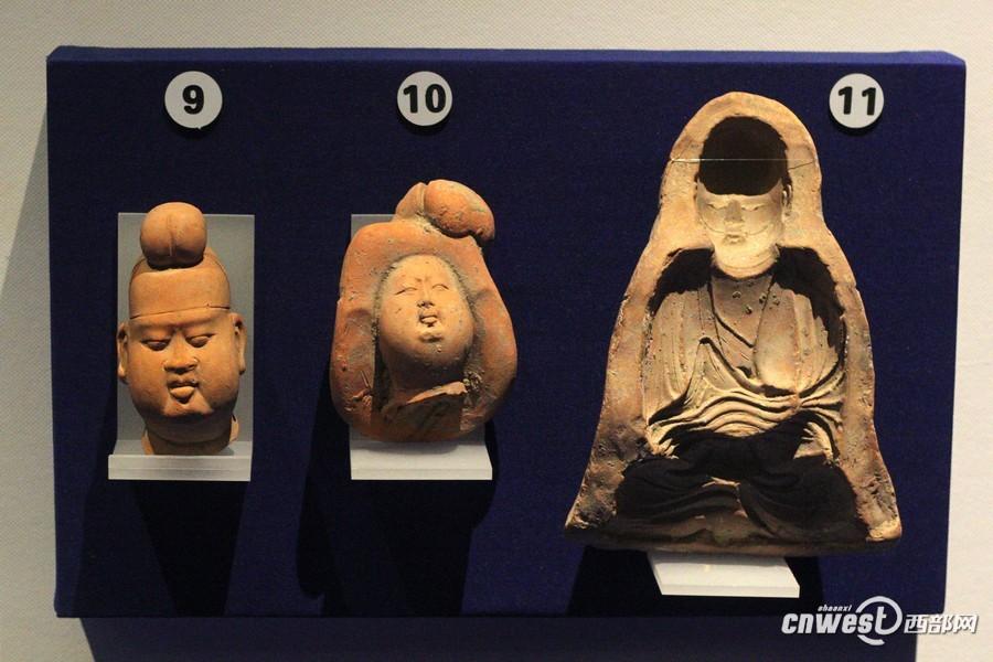 醴泉坊内出土的俑头和陶范，这是目前唐长安城遗址内唯一发现的唐三彩窑址