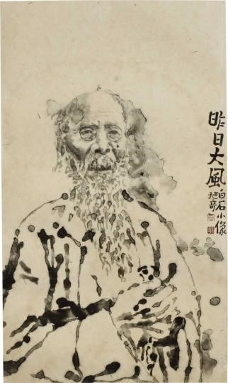 高旭奇《昨日大风》，纸本水墨，34×57cm，2015年。