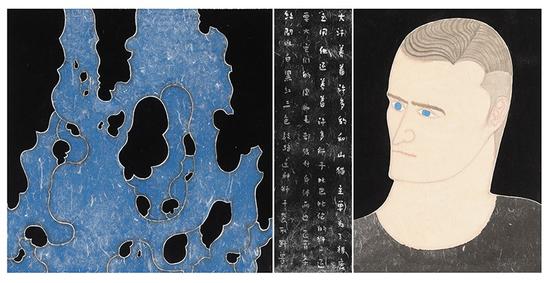 （《马可波罗之一》，刘琦，136x68cm，纸本设色，2014）