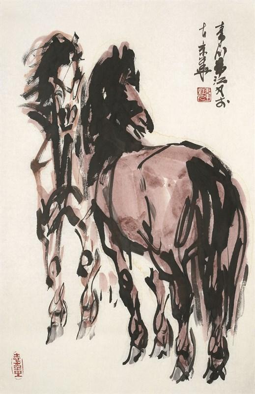 志在千里 1999年69X46cm 纸本彩墨 （款：秦川韦江凡于古京华  印：韦江凡，志在千里）