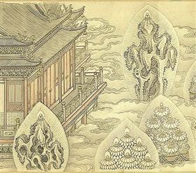 图1 台北故宫博物院藏清沈源《佛像卷》局部
