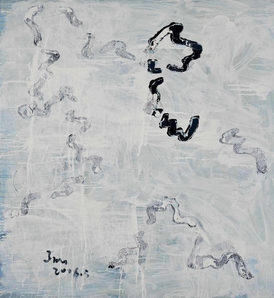 王俊，无题 No.11，布面丙烯，120×110cm，2016