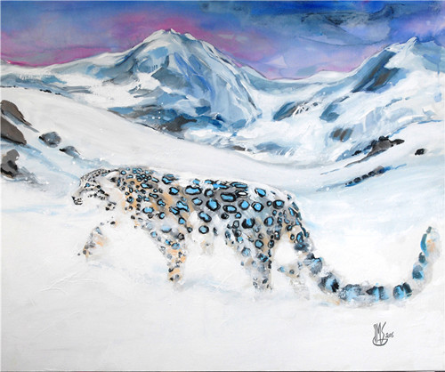 Jean Michel-Snow Panther-《雪豹》-92x73-2016.jpg